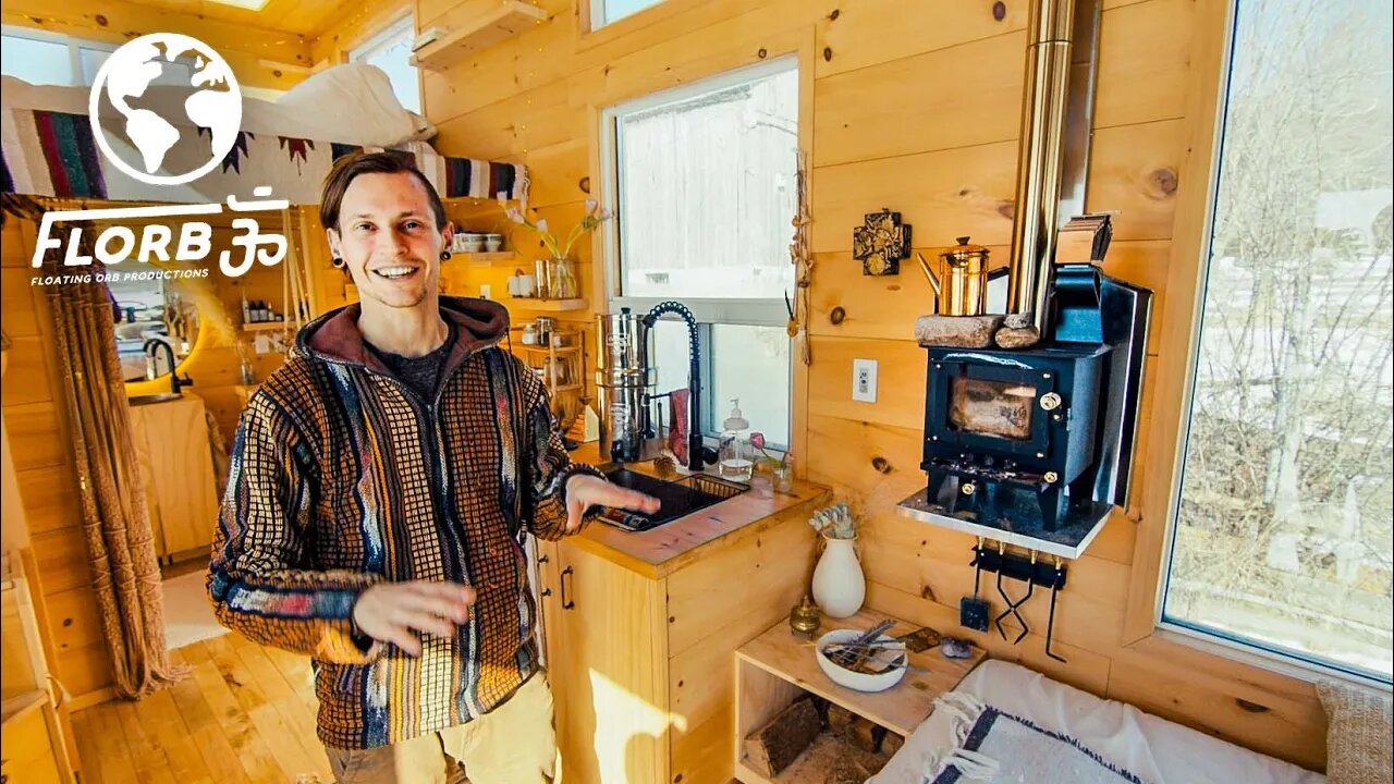 Spacious Tiny House Feels like Cozy Winter Cabin