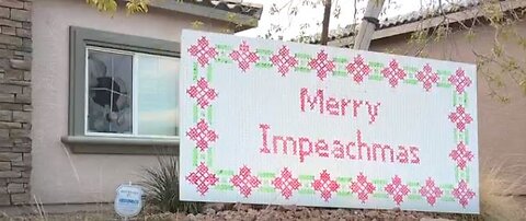 MERRY IMPEACHMAS: Sign stirs political tensions, rock-throwing incident at Las Vegas home