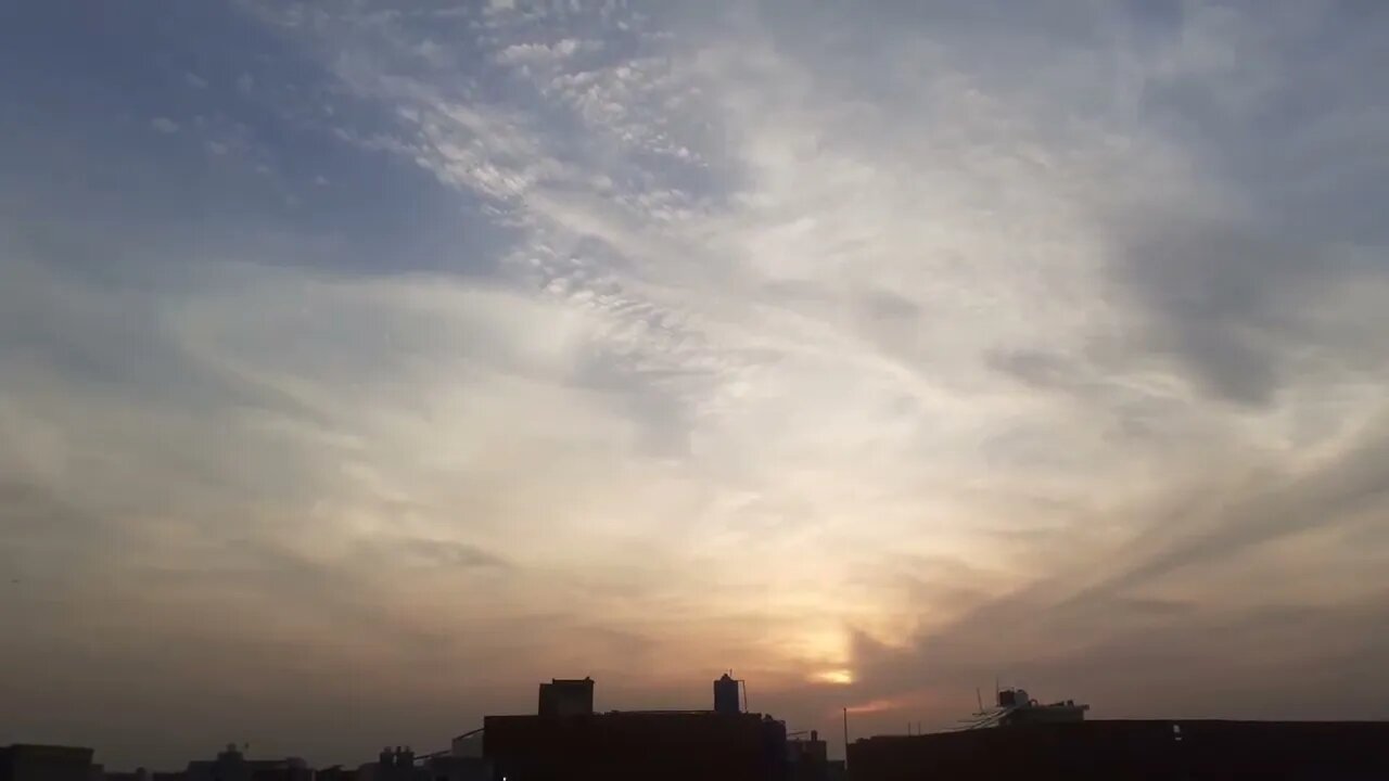 Attractive sunset view in clouds #sunset #evening #clouds #lahore #awesome