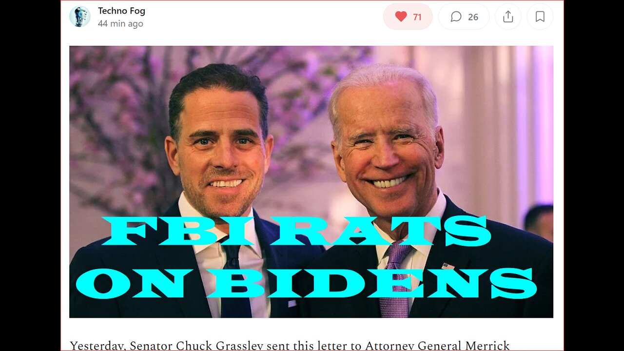 FBI WHISTLEBLOWER RATS OUT THE BIDENS AS THEIR CRIME SPREE EXPLODES~!