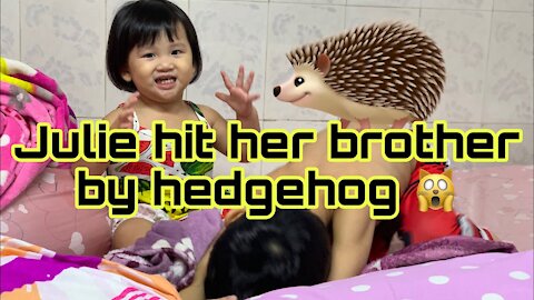 Julie hit her brother by hedgehog 🦔 🙀