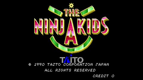 Ninja Kids Arcade Game, Taito Corporation 1990, playthrough