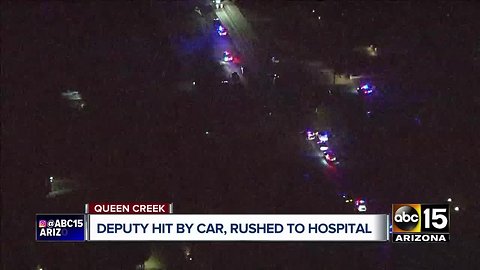 MCSO deputy hospitalized after being struck by car in Queen Creek