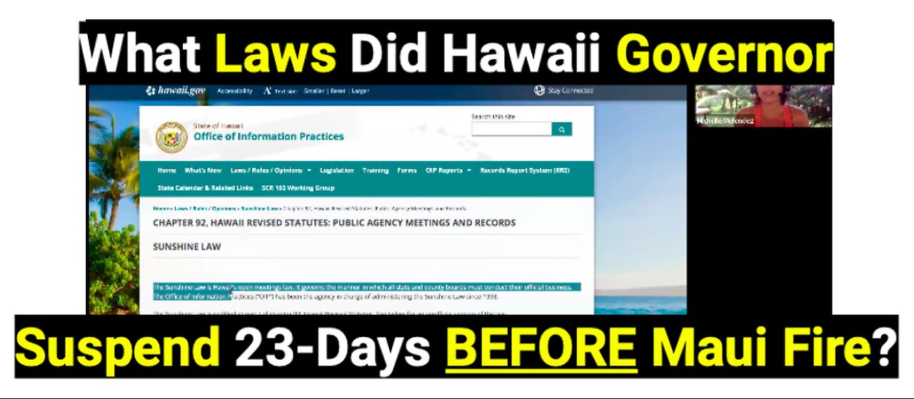 What Laws Did Hawaii Governor Suspend 23-Days BEFORE Maui Fire?