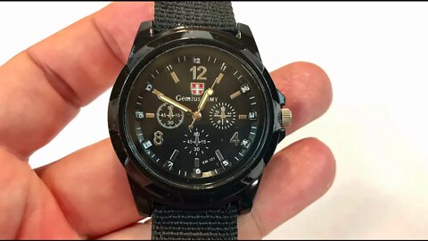 gemius army Military Army Pilot Fabric Strap Sports Black Watch Giveaway