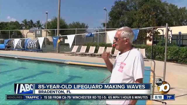 85-year-old lifeguard making waves