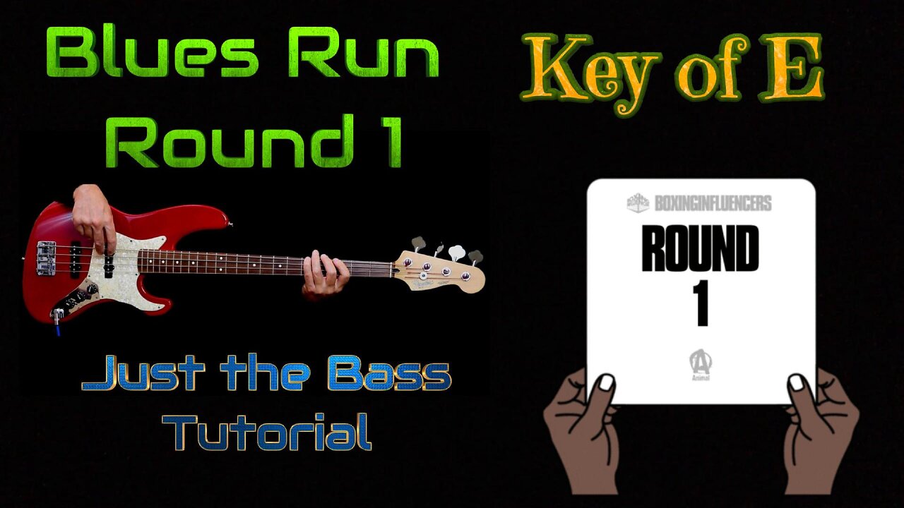 Blues Run Round 1, BASS LESSON TUTORIAL, Key of E