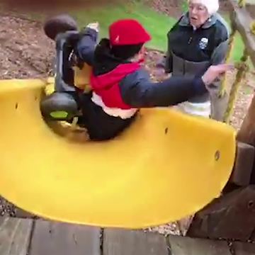 Boy Tries to Go Down a Slide in Tricycle and Fails Spectacularly