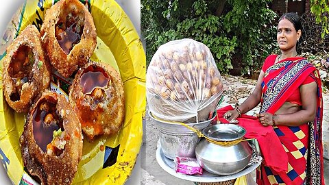 Hardworking lady selling Golgappa / Panipuri on Roadside || Kaushambi || Wave mall || Ghaziabad