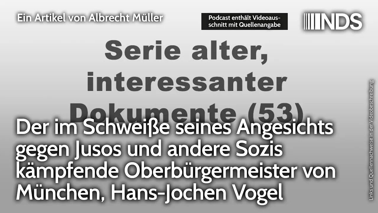 Der im Schweiße seines Angesichts gegen Jusos &andere Sozis kämpfende Münchner-OB, Hans-Jochen Vogel