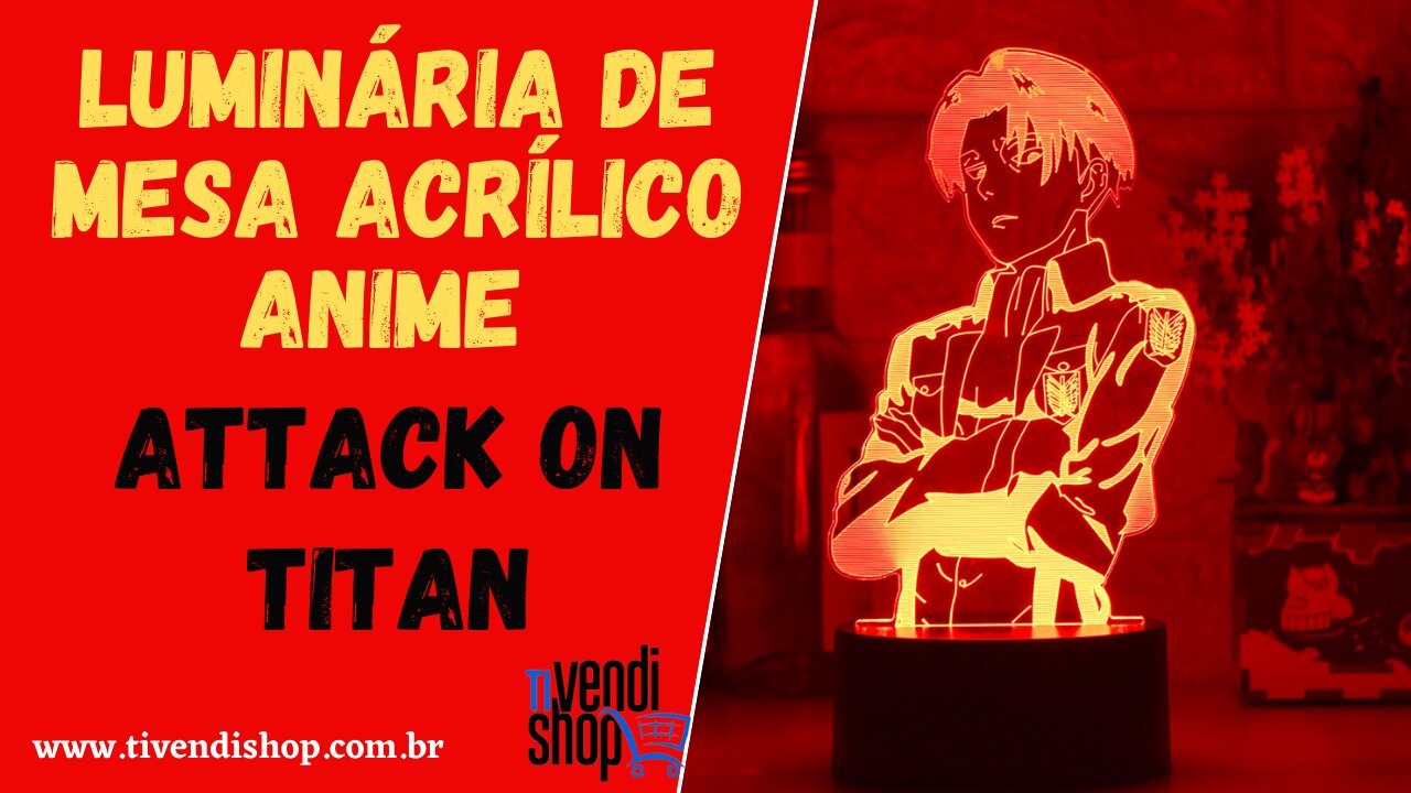 Luminária de Mesa de Acrílico Anime Attack on Titan