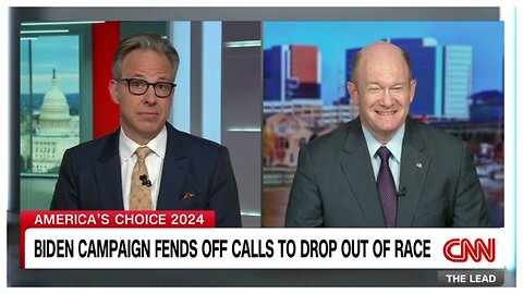 Jake Tapper presses Chris Coons on whether Joe Biden should drop out of race after horrible debate