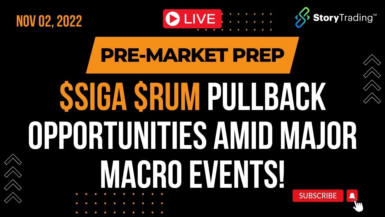 11/2/22 Pre-Market Prep: $SIGA $RUM Pullback Opportunities amid Major Macro Events!