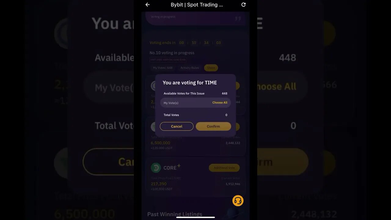 ByBit - Glosowanie pod AirDrop - ByVotes - Potwierdzenie mojego celnego strzału ✅