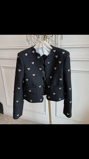 Fashion Brand Tweed Jackets for Women Designer O-Neck Long Sleeve