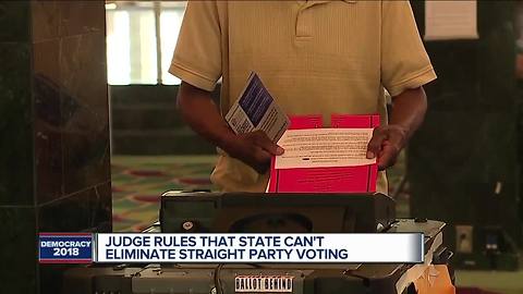 Judge: Michigan can't eliminate straight-party voting