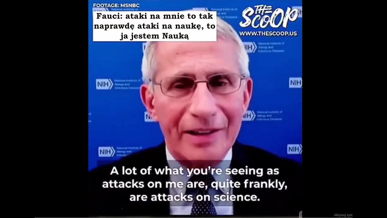 Anthony Fauci - ataki na mnie to tak naprawdę ataki na naukę, to ja jestem Nauką