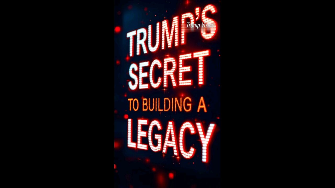 Trump's Secret to building a Legacy