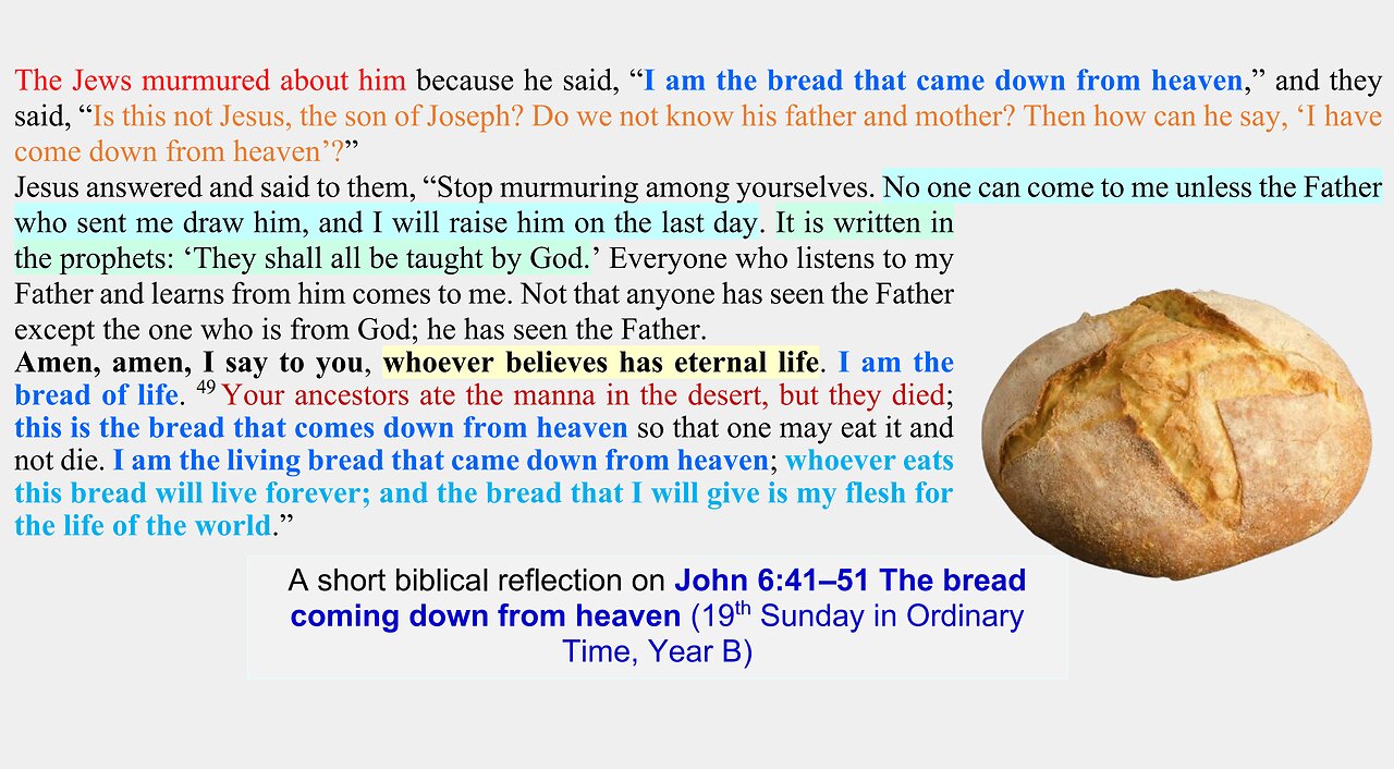 John 6:41–51 The bread coming down from heaven