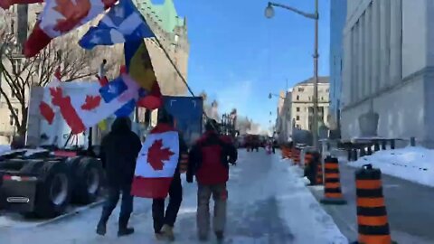 Timelapse at the truckers rally in Ottawa, Canada