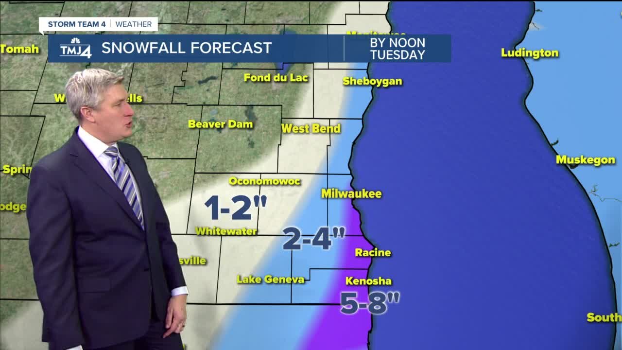 Up to 8 inches of snow forecasted for southeastern Wisconsin