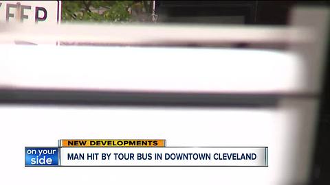 Man hit by tour bus in downtown Cleveland