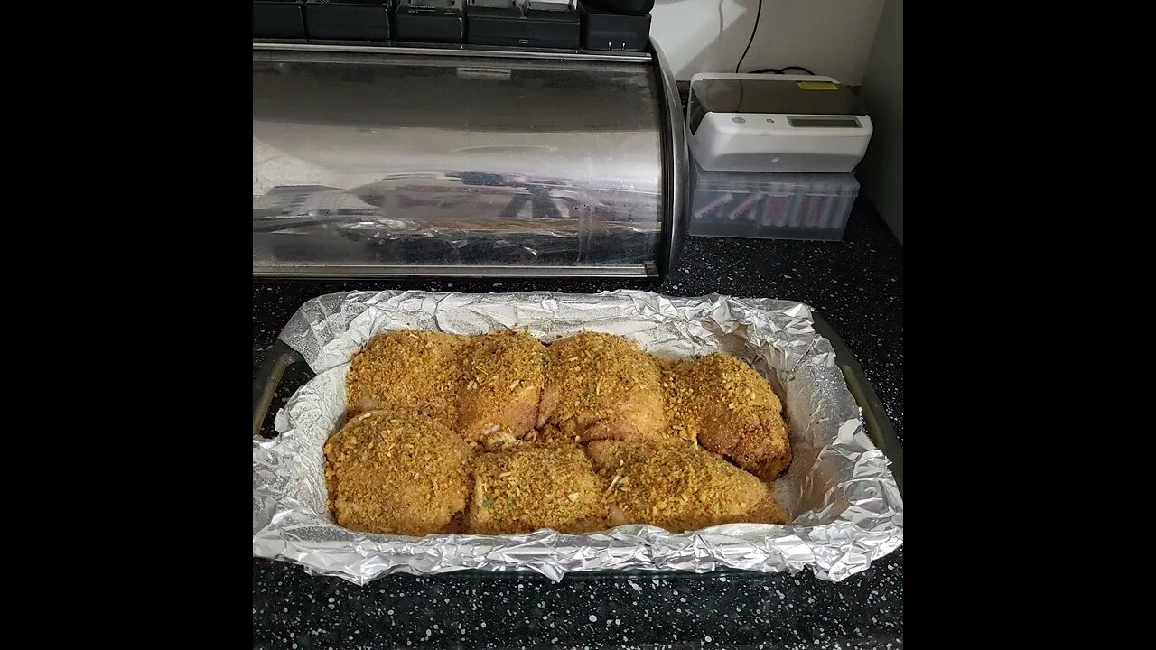 Bone in slow cooked chicken thighs