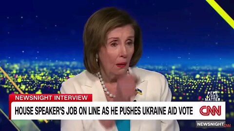 Nancy Pelosi is on CNN praising Mike Johnson's tremendous courage for not falling for Russian Propa