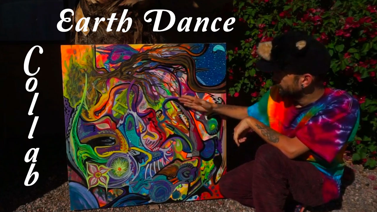 Earth Dance Collaborative Art ~ Colorful Abstract Painting