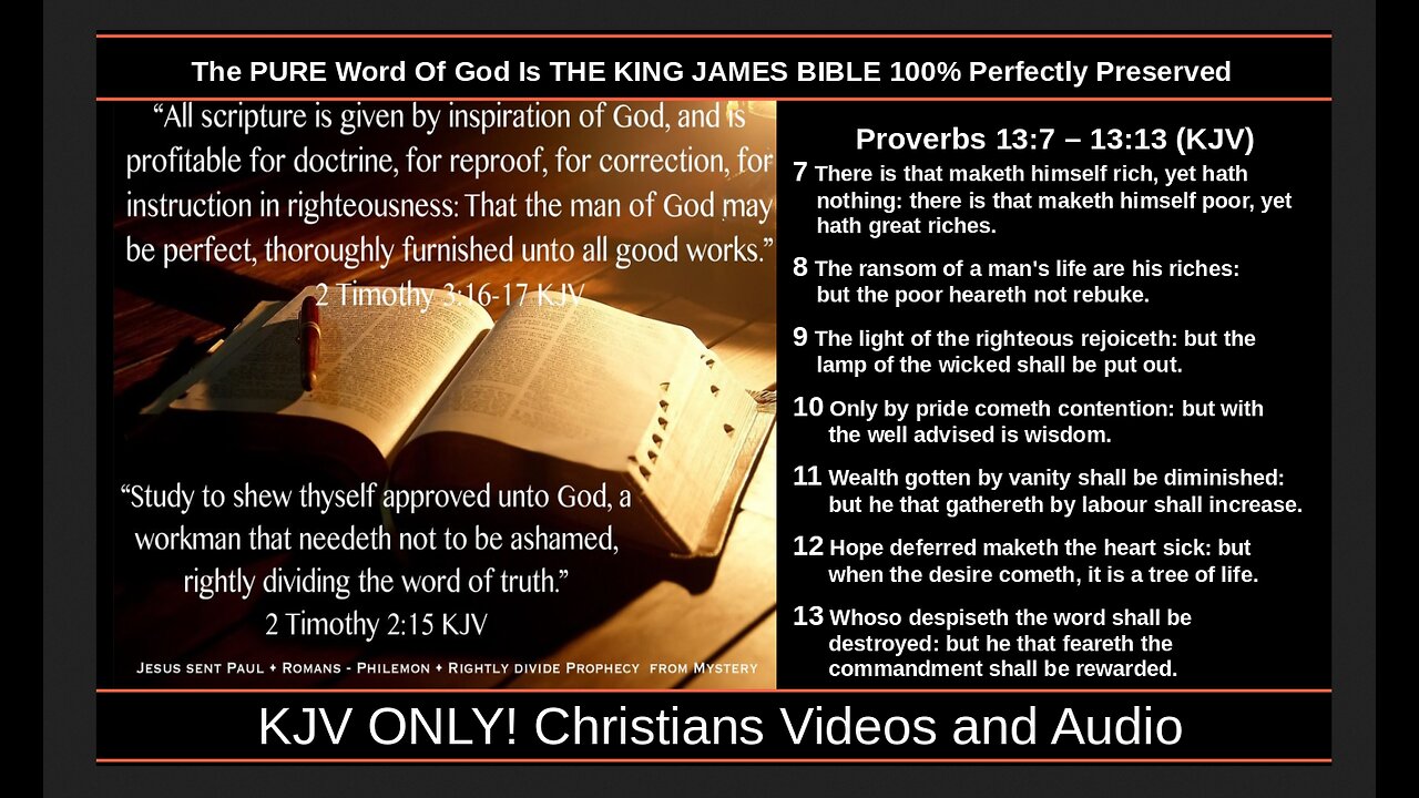 The PURE Word Of God Is THE KING JAMES BIBLE 100% Perfectly Preserved