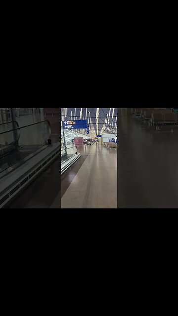Shanghai Pudong International Airport at 8:30 AM. Few Foreigners Are Traveling to China now.