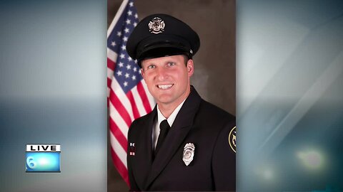 Funeral procession for firefighter Mitch Lundgaard