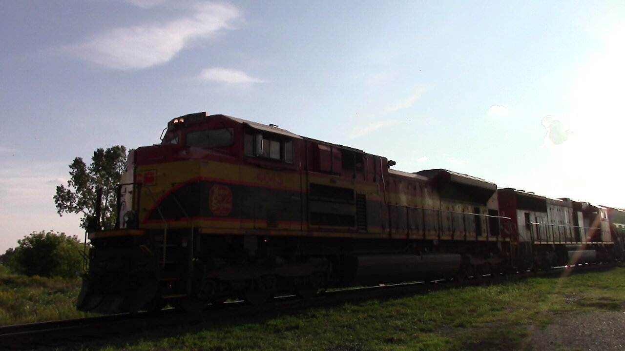 KCS 4043, CN 5713, CN 3217, CN 8886 & CN 3183 Engines Manifest Train Eastbound From Sarnia