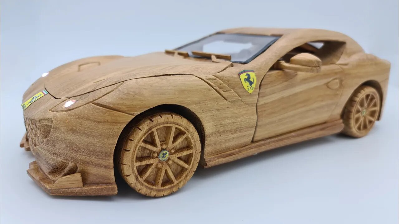 Wood carving - DIY Ferrari F12tdf Cristiano Ronaldo CR7 extremely simple wooden - woodworking