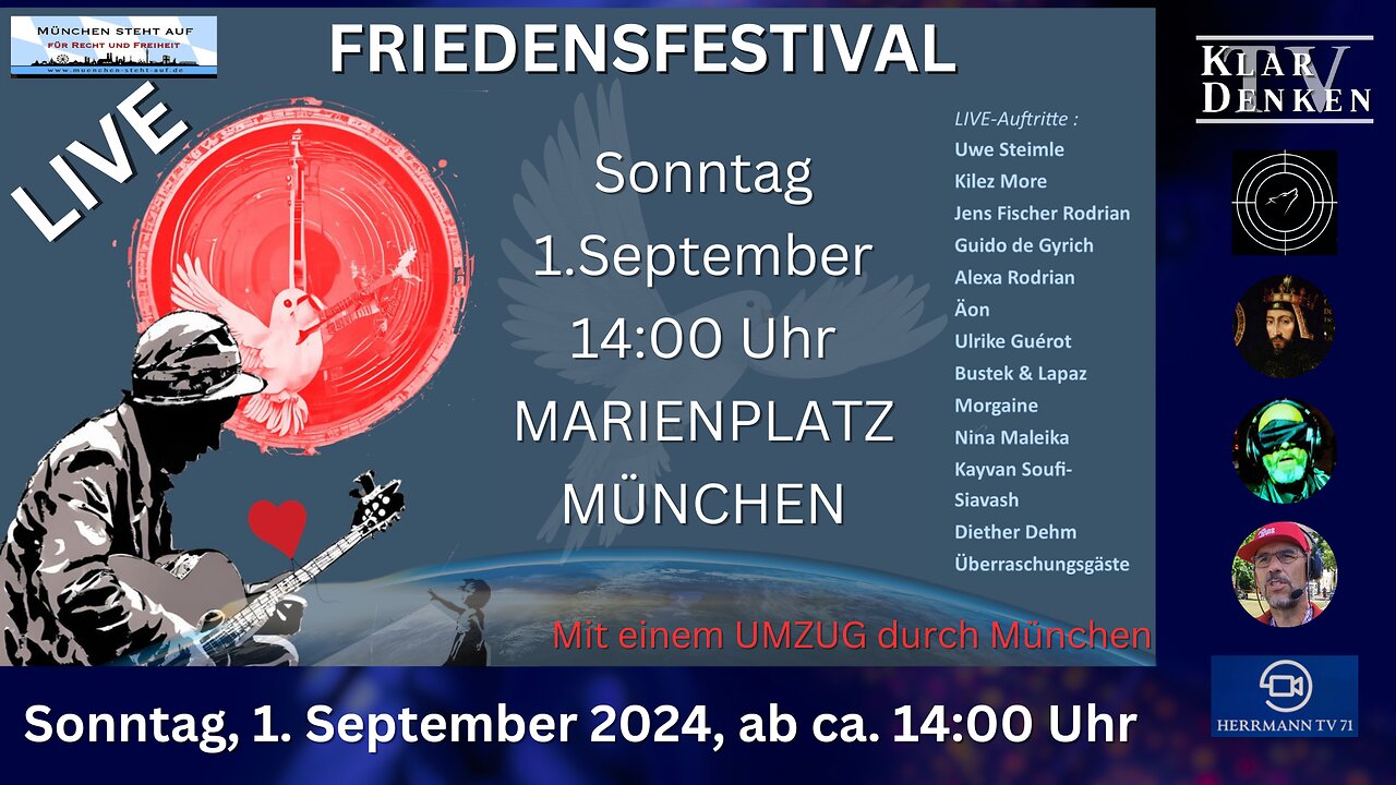 🔴💥Das große FRIEDENSFESTIVAL Live aus München💥