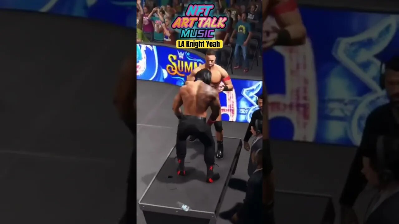 LA Knight smashes Roman Reigns thru the Table 😳🤼‍♂️ Yeah WWE 2k23