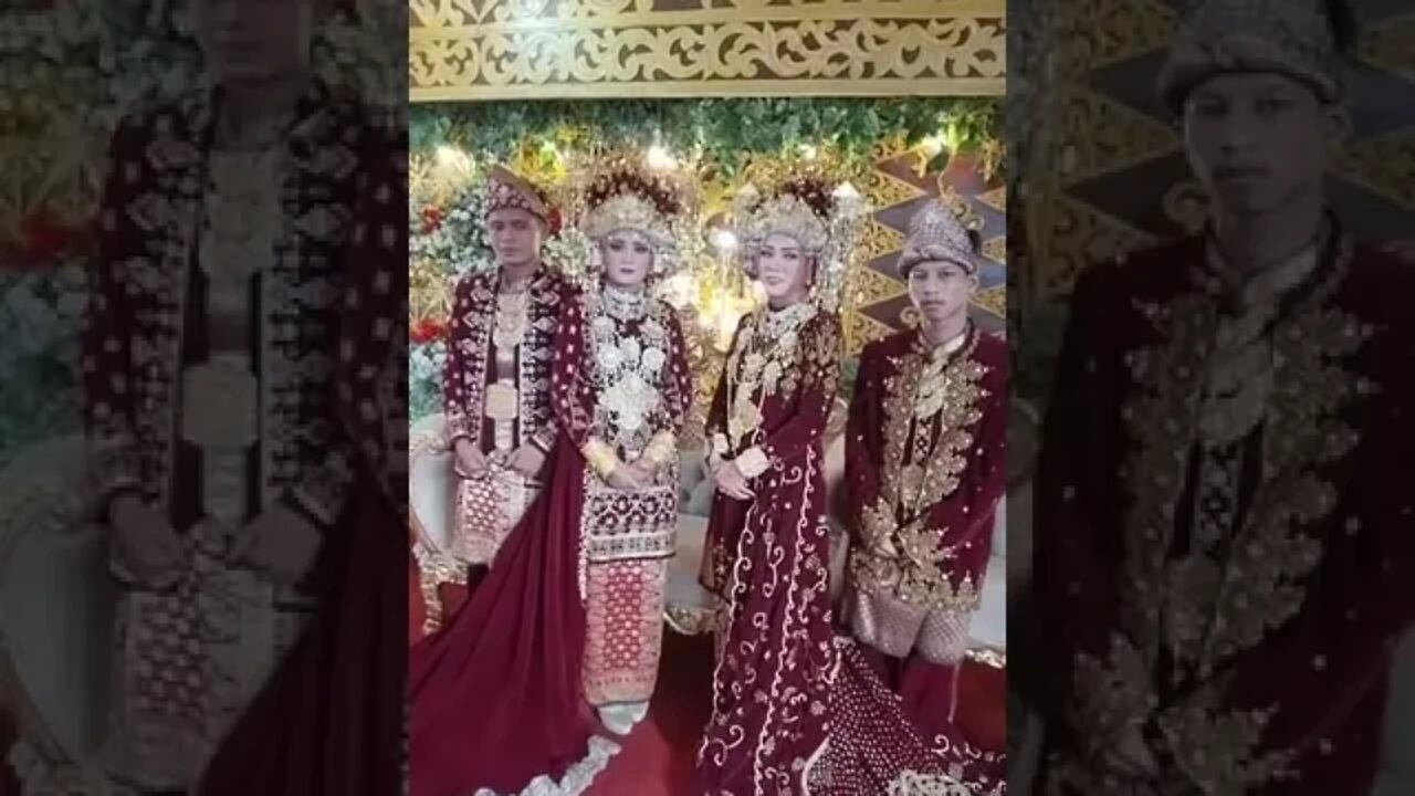 Kakak dan Adik Menikah bareng / sama-sama mengenakan Pakaian adat Pengantin Palembang #shorts