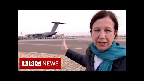 On the tarmac at Kabul airport in Afghanistan - BBC News