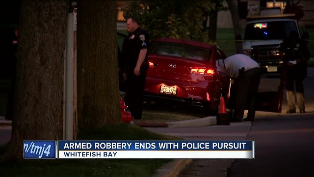 Armed robbery ends with police pursuit in Whitefish Bay