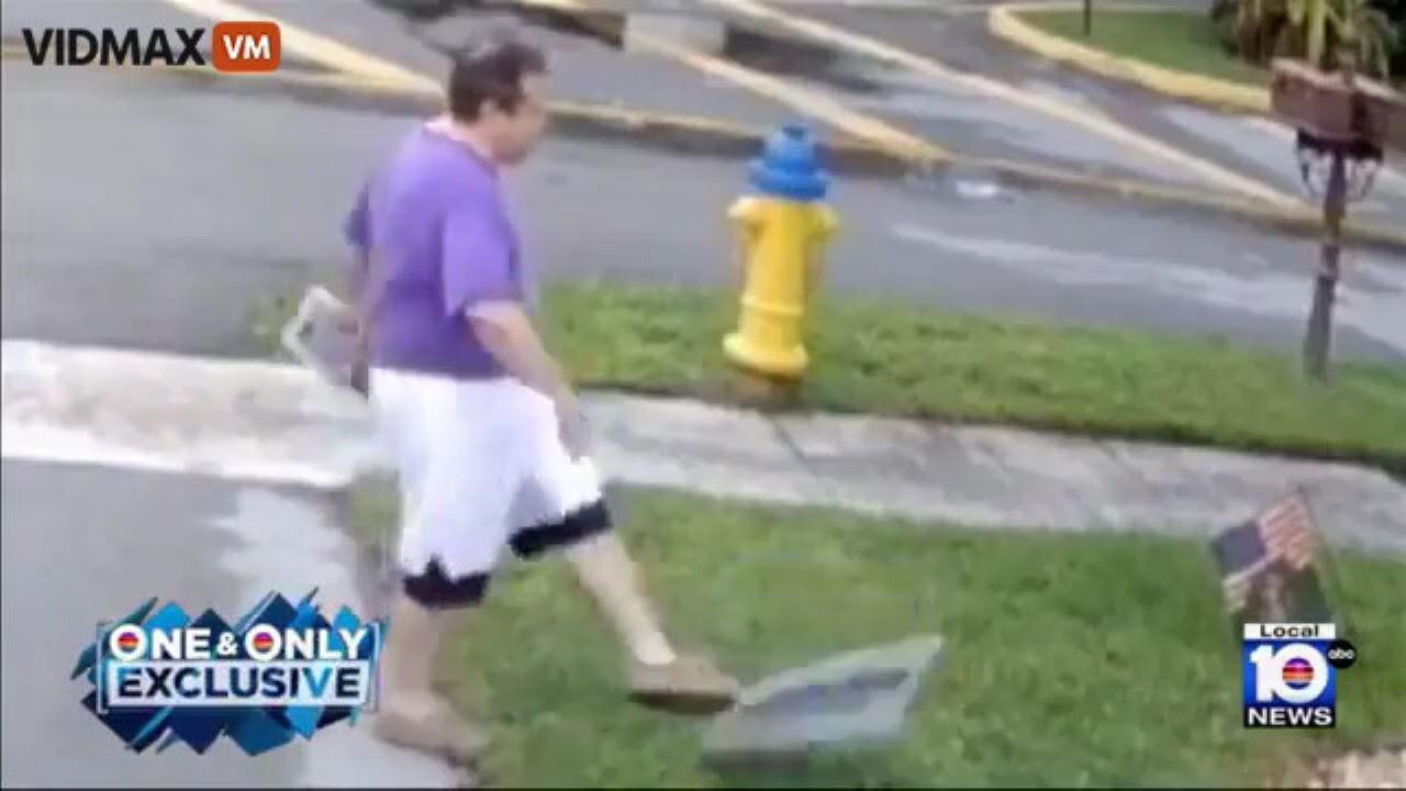 Giant Pussy With Hurt Feelings Tearing Down A Trump Sign…Leaving A Threatening Note To The Homeowner