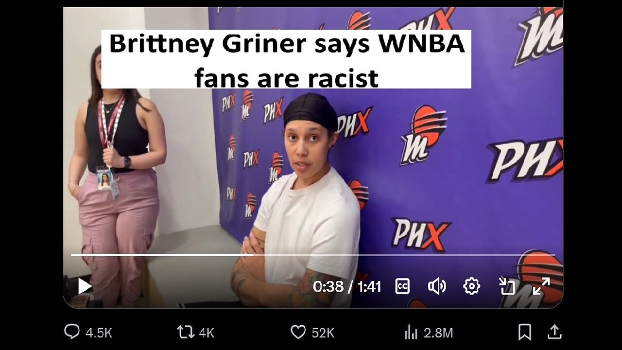 Matt Walsh on WNBA Brittney Grinner says they face racism from fans, all 18 of them