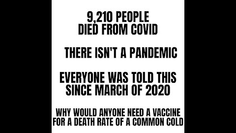Just over 9K deaths From Covid Which Is Just A Common Cold