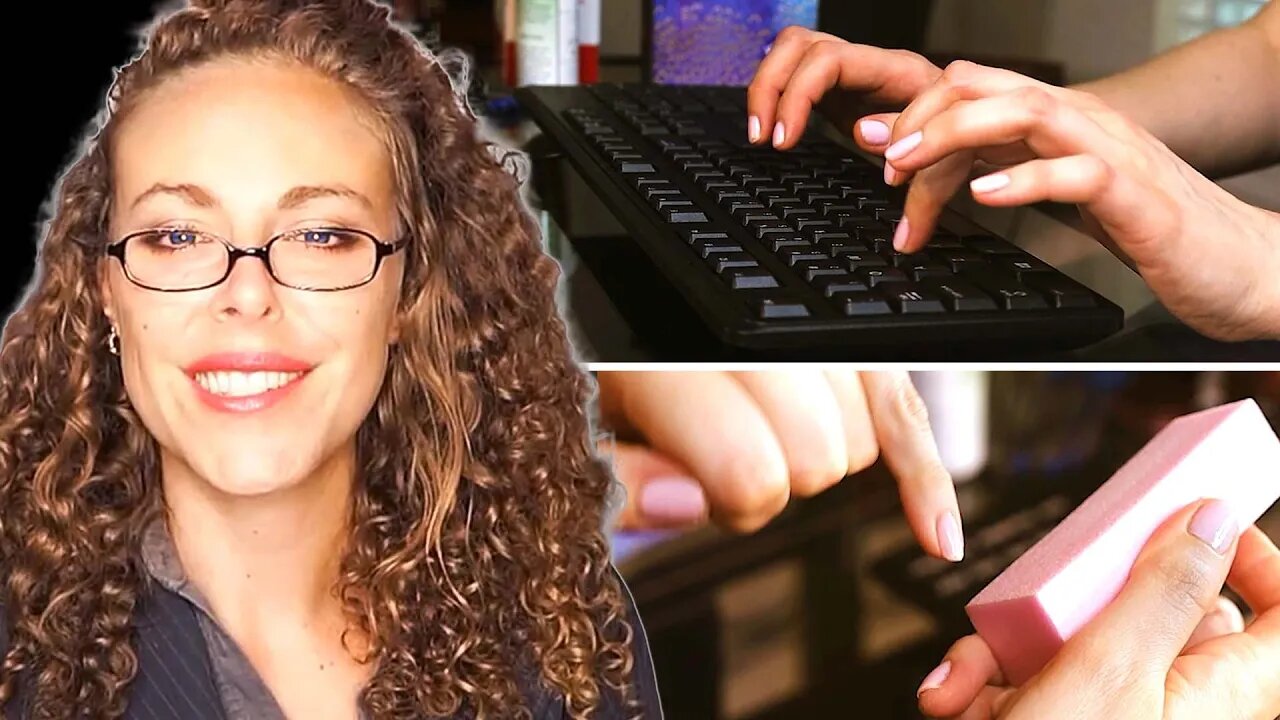 NO TALKING! TOP 10 ASMR Secretary & Office Sounds (Typing, Folding, Nail file, etc.)