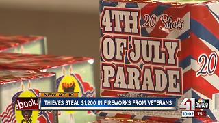 Thieves steal $1,200 in fireworks from veterans