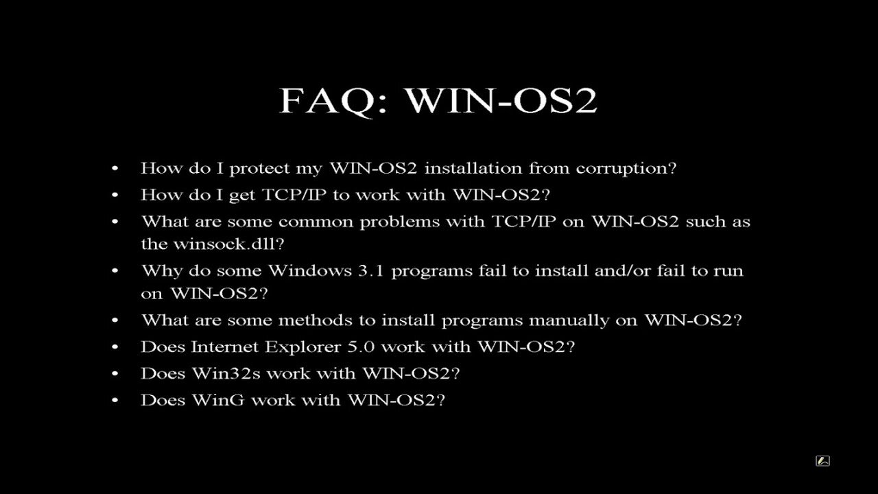 OS/2 Warp FAQ: WIN-OS/2