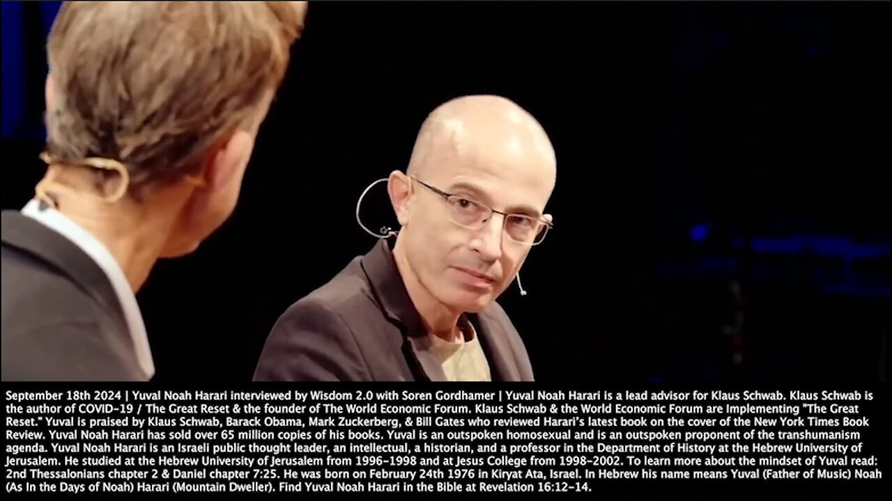 Yuval Noah Harari | "If You Think About the A.I. Apocalypse, It's Not the Hollywood Scenario of One Super Computer That Tries to Take Over the World & Destroy Humans. It's More Like Billions of A.I. Bureaucrats." - 9/18/24