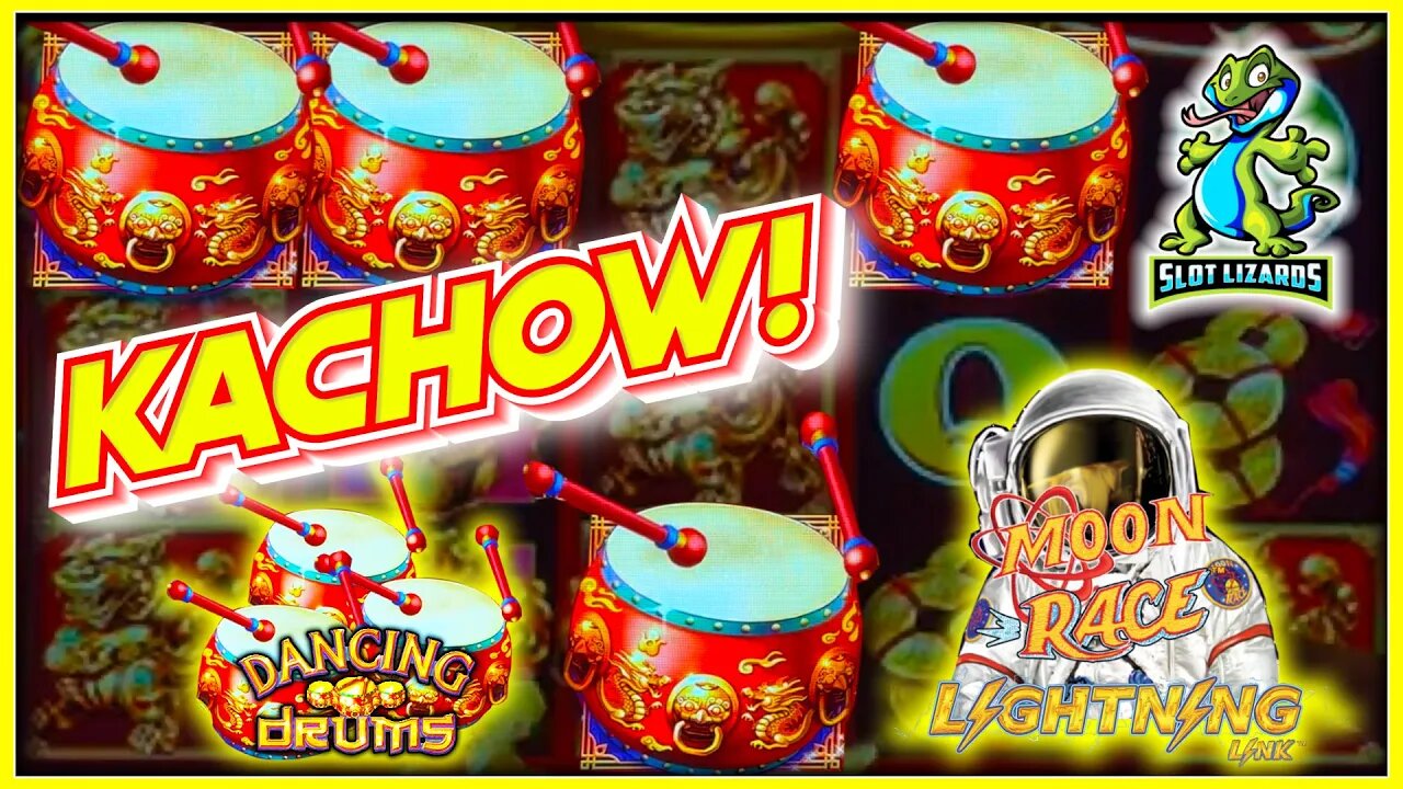 MOON SIZED BETTER THAN JACKPOT WIN! Dancing Drums VS Lightning Link Moon Race Slots HIGHLIGHT