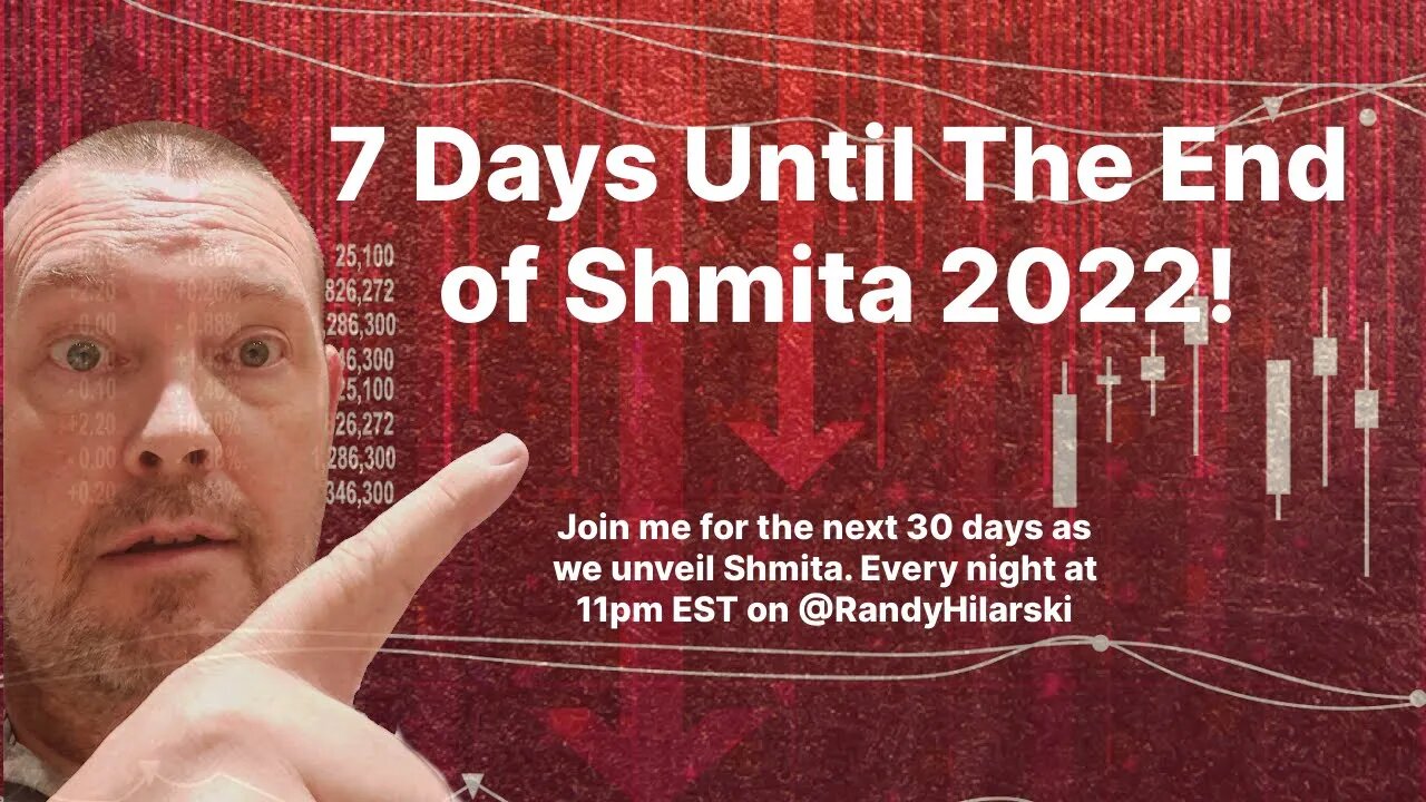 Day 7 Countdown to The End of Shmita 2022.