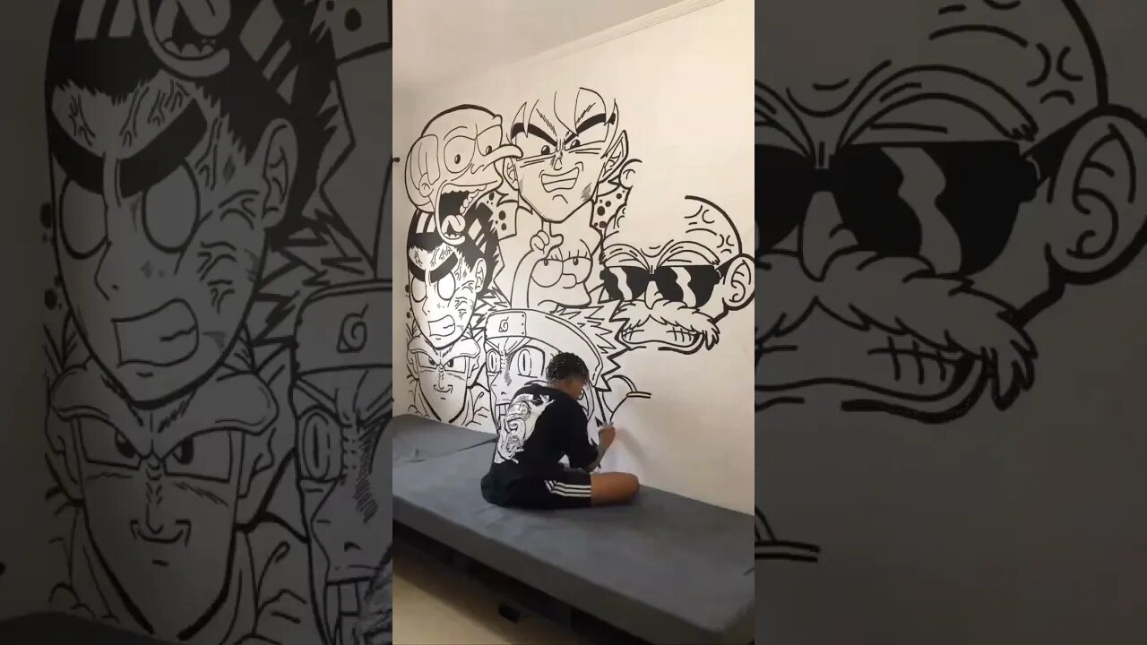 CRAZY ART ON A WHITE WALL #graffiti #graffitiart #shorts