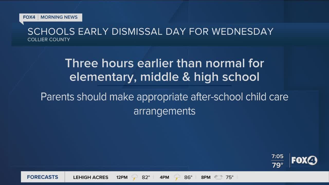 Early dismissal day for Wednesday